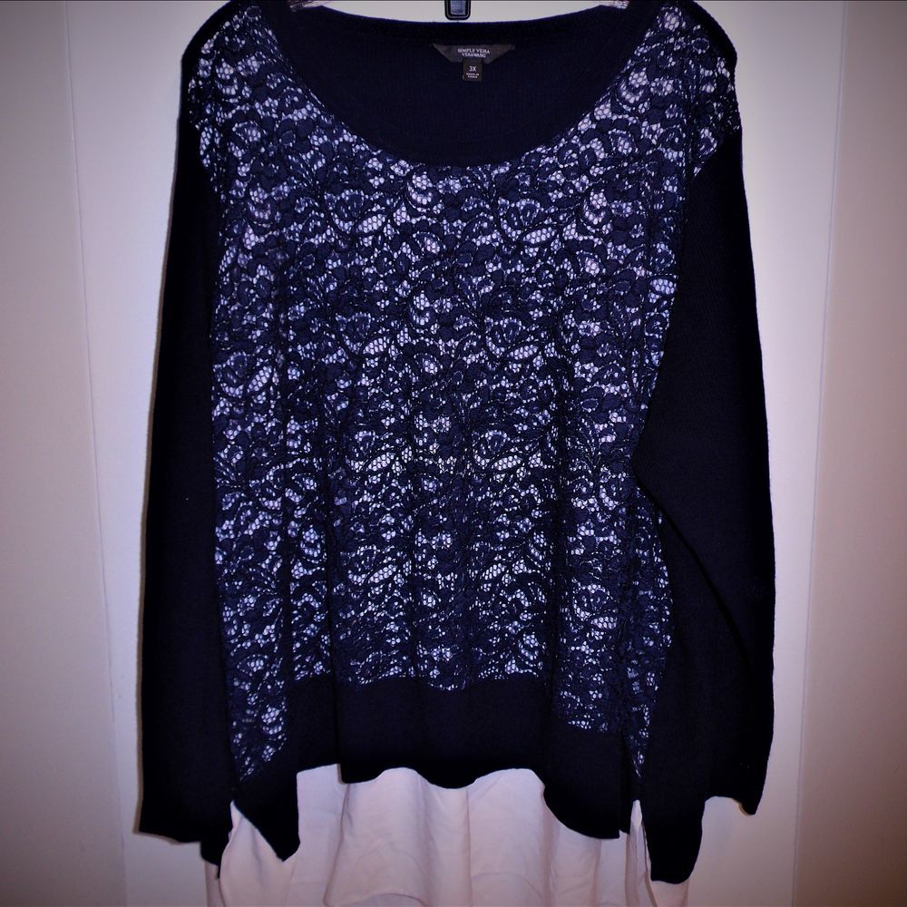 Lace Front Sweater Hi/Lo Very Lagenlook